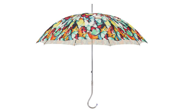 The curved handle color butterfly umbrella