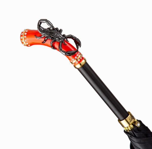 Rain and black-scorpion-umbrella with long handle