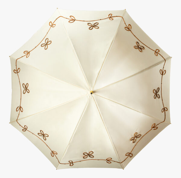 Pauline-double cut feather three diamonds-long handle umbrella - Image 3