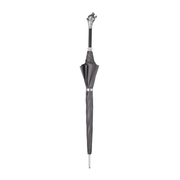 White steel leopard straight umbrella