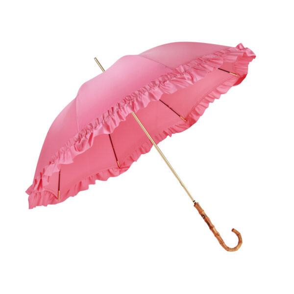 Fine bamboo curved long handle umbrella - Image 4