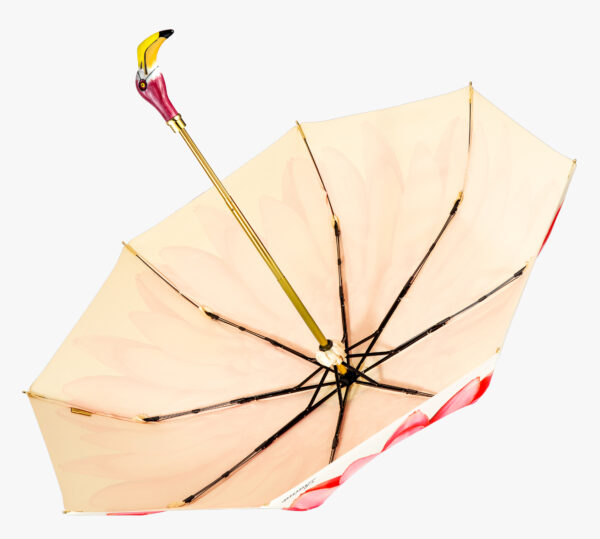Flamingo red daisy folding umbrella - Image 2