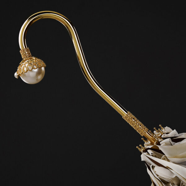 white pearl handmade umbrella-Daphne - Image 4
