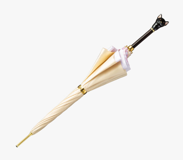 Black cat-pink wave point-long handle umbrella - Image 3