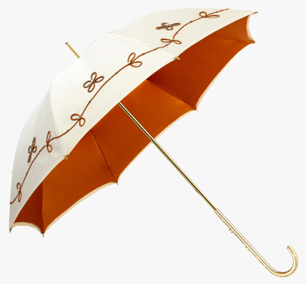 Pauline-double cut feather three diamonds-long handle umbrella - Image 2