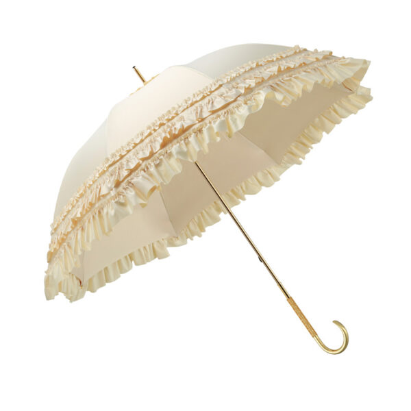 Rice white edge bent double umbrella - Image 2