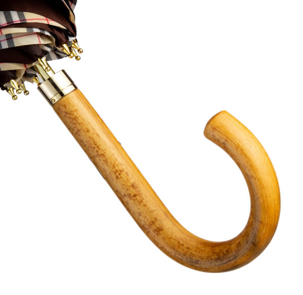 Stripe R3- True rattan and roasted Malacca-Umbrella with long handle - Image 2