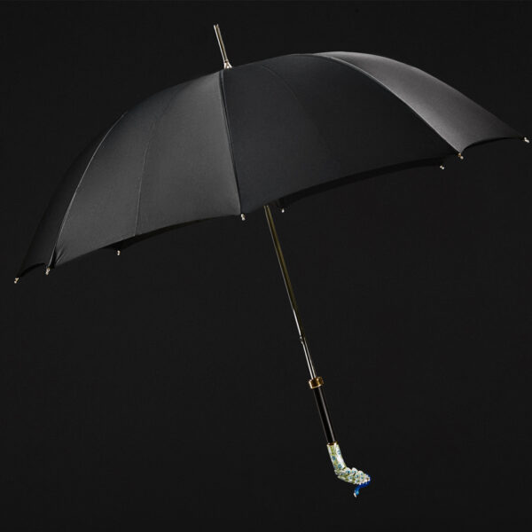 The colored enamel peacock long handle umbrella - Image 2