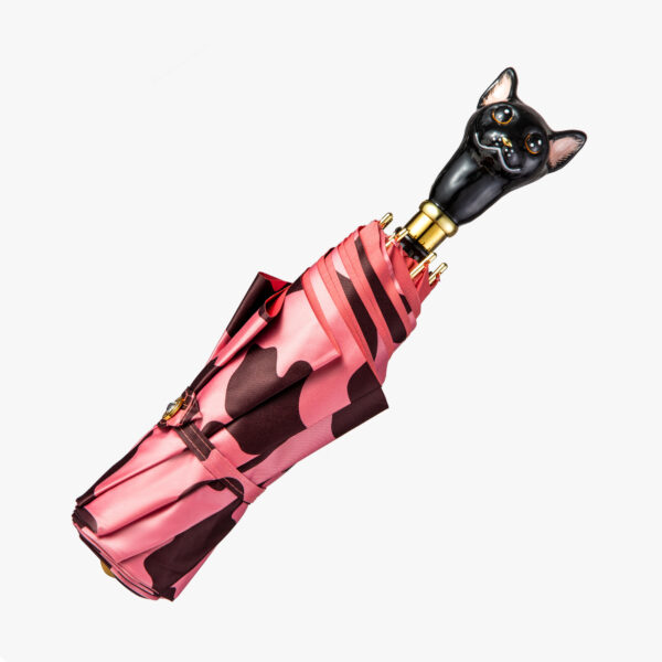 British short cat coral leopard print folding umbrella - Image 3