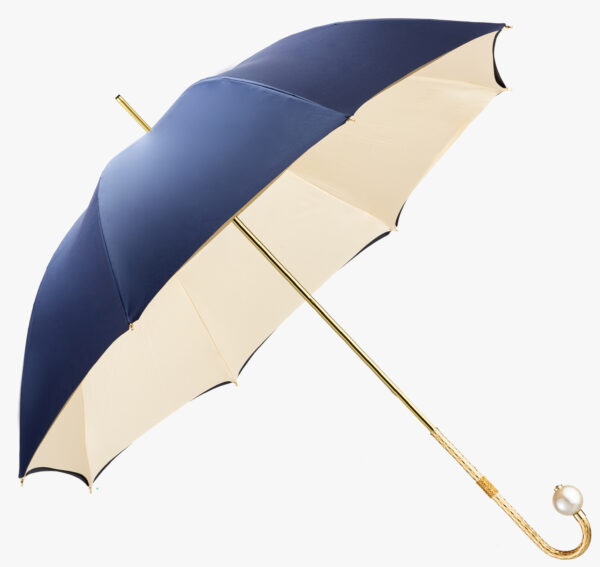 36 Daiqing Blue-Pearl Curved Handle-3 Diamond-Long Handle Umbrella - Image 2