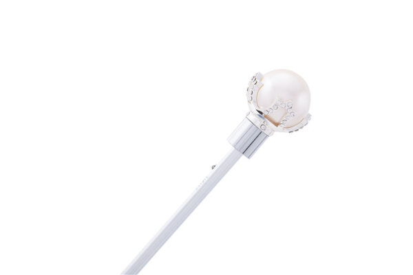 White pearl folding umbrella - Image 3