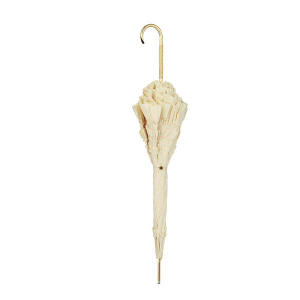 Rice white edge bent double umbrella