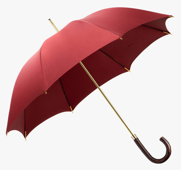 Crimson lips red-cherry wood-umbrella with long handle - Image 2