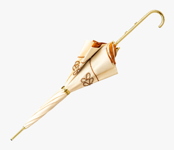 Pauline-double cut feather three diamonds-long handle umbrella - Image 4