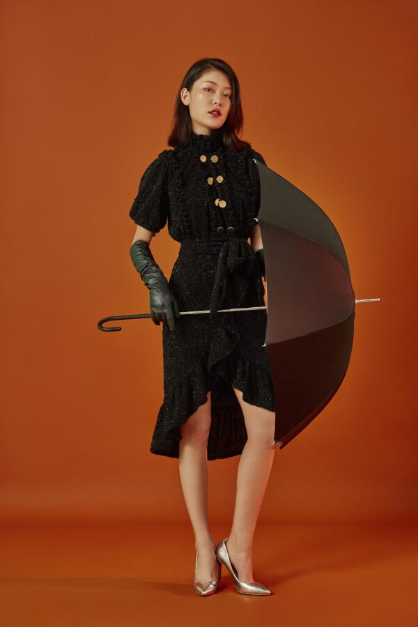 Cowhide bent double umbrella - Image 5