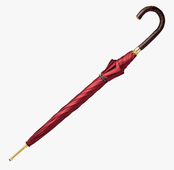 Crimson lips red-cherry wood-umbrella with long handle - Image 3