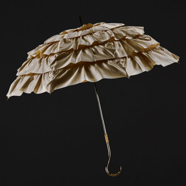 Rice white edge bent double umbrella - Image 8