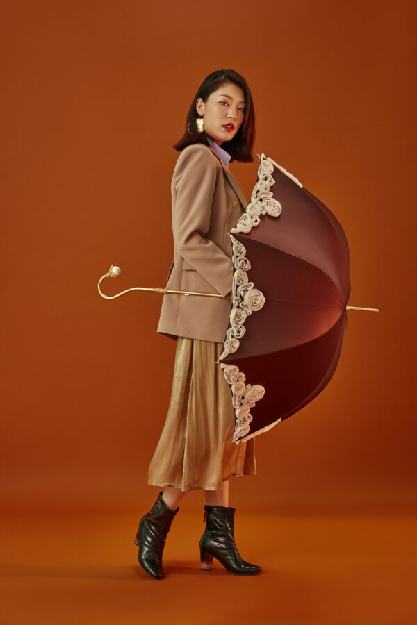 white pearl handmade umbrella-Daphne - Image 6