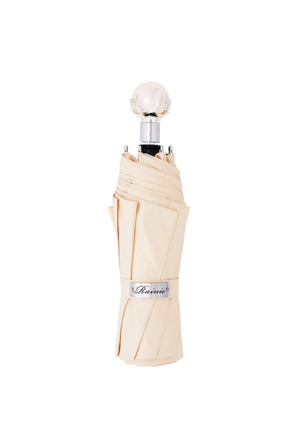 White pearl folding umbrella - Image 2