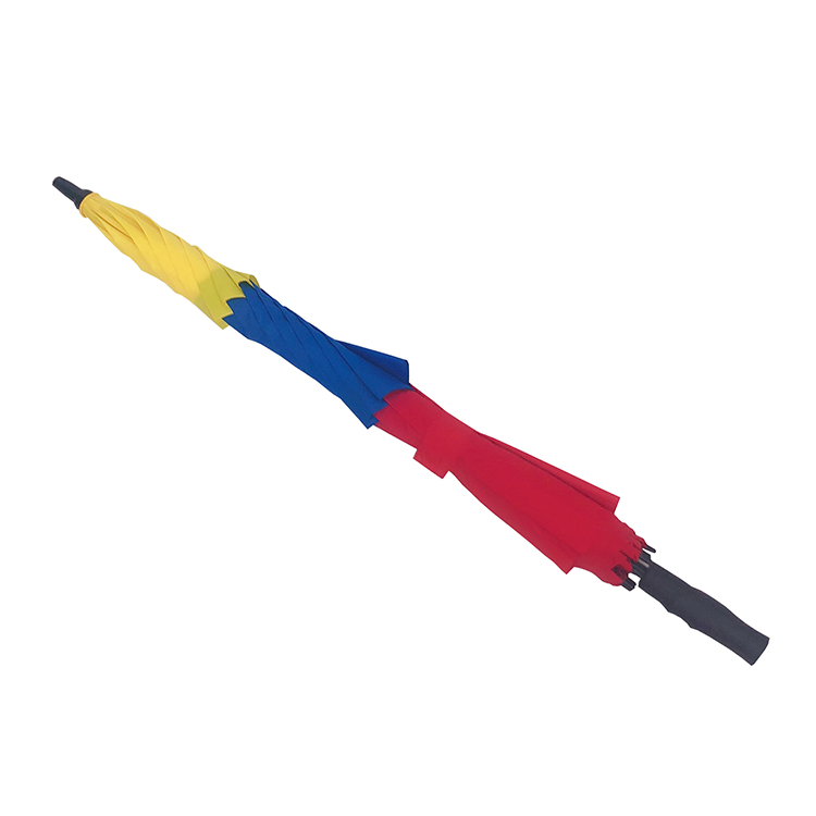 custom printed rainbow windproof golf umbrella with silicone handle