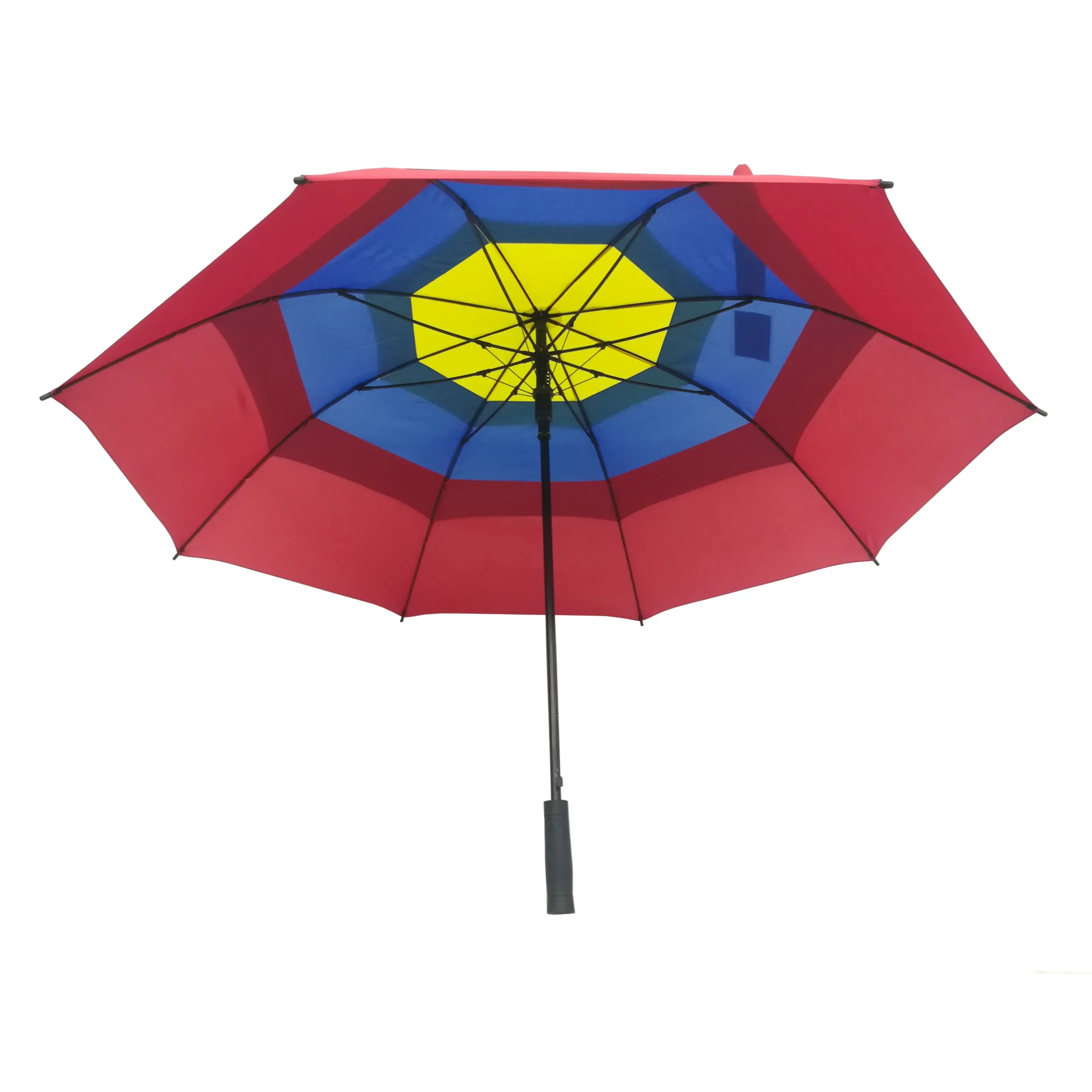 custom printed rainbow windproof golf umbrella with silicone handle