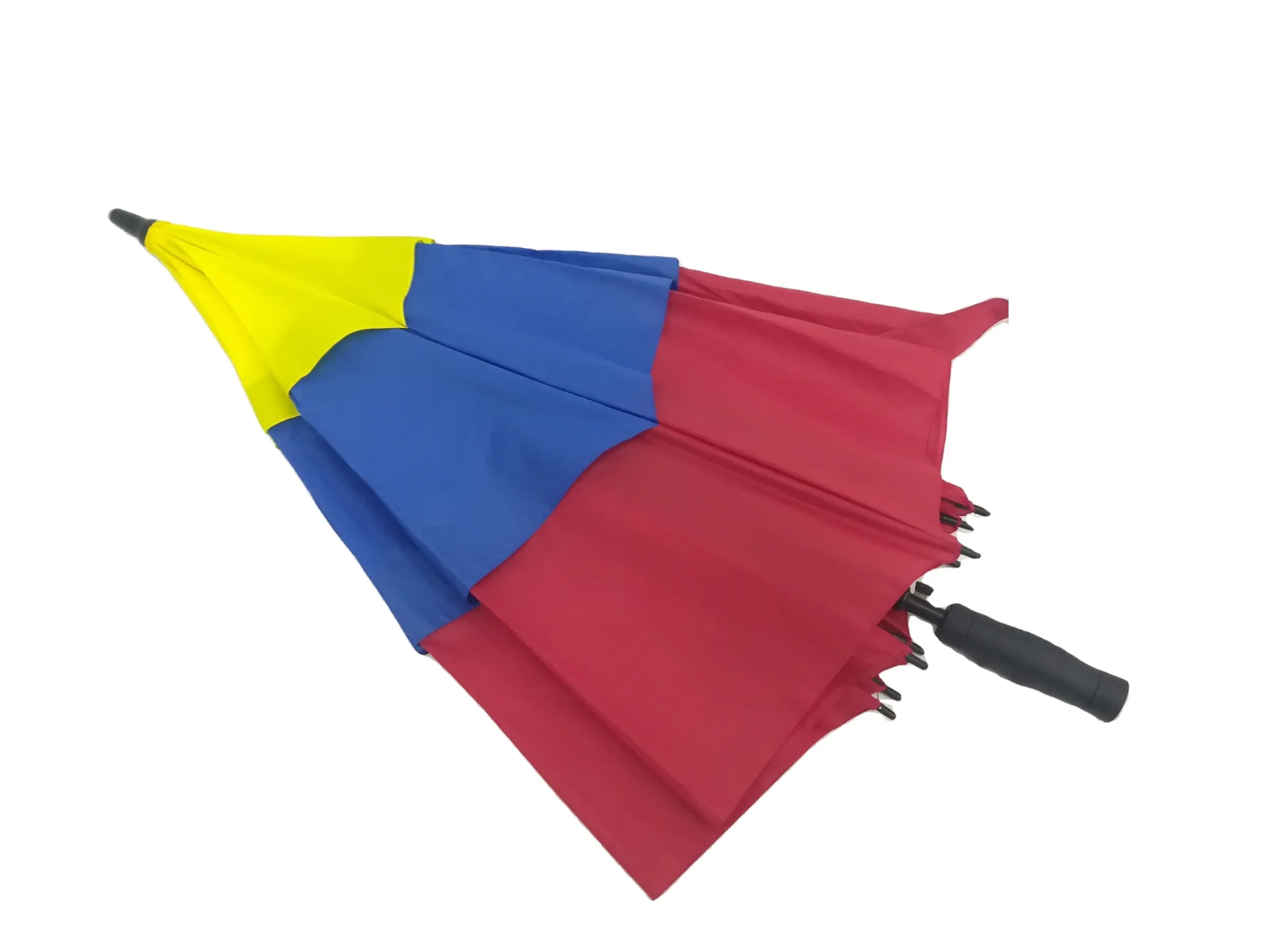 custom printed rainbow windproof golf umbrella with silicone handle