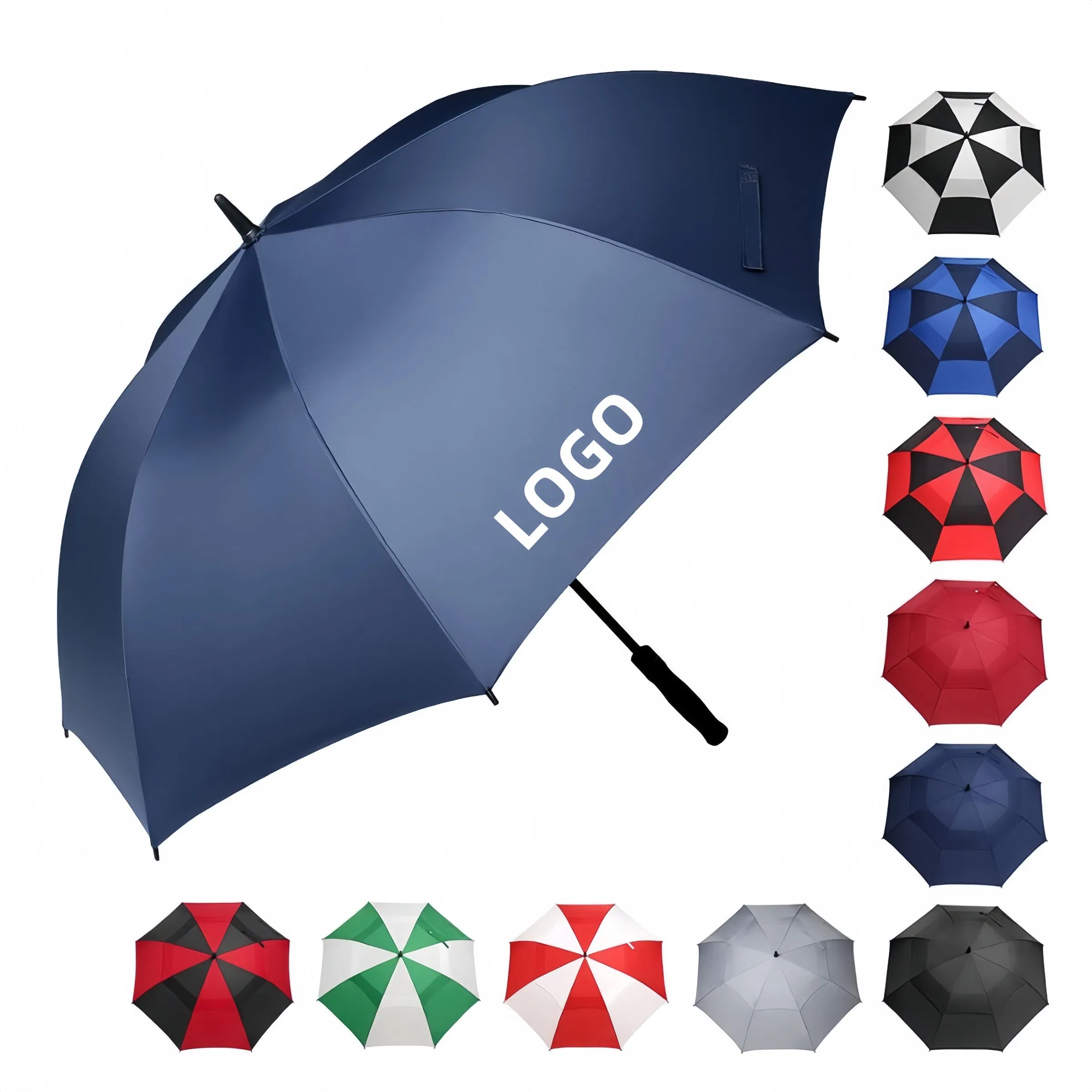 custom logo large auto rain golf umbrella oem wholesale pricing