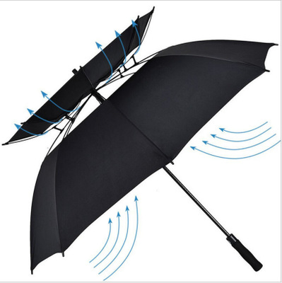 custom golf umbrella with double layer logo windproof & promotional