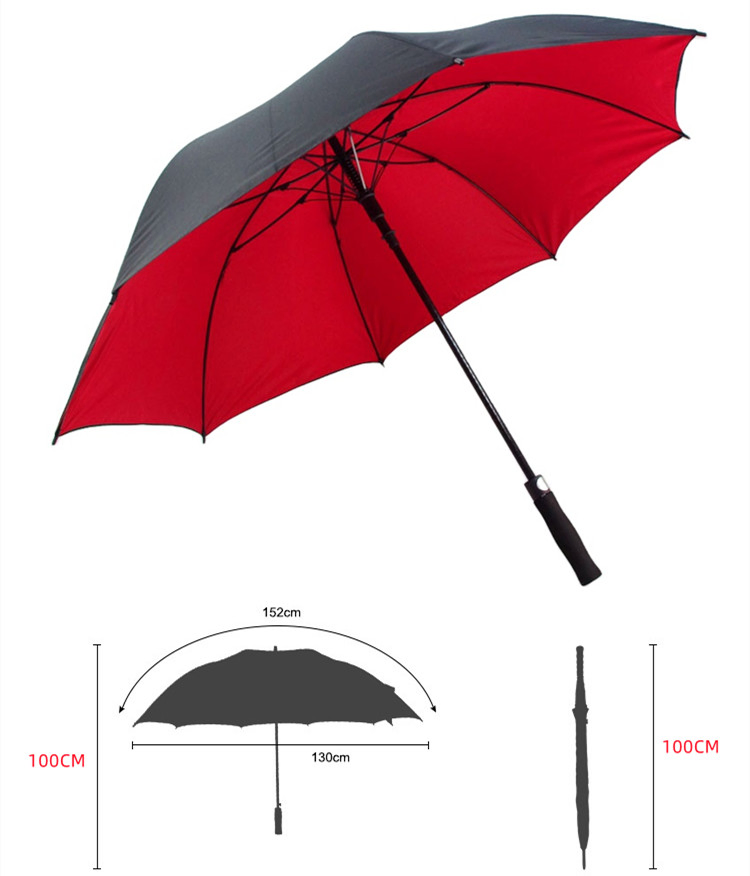custom long handle double layer golf umbrella for rain