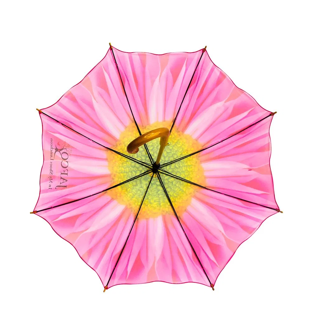 custom promotional wooden umbrellas: wholesale transfer printing for gifts