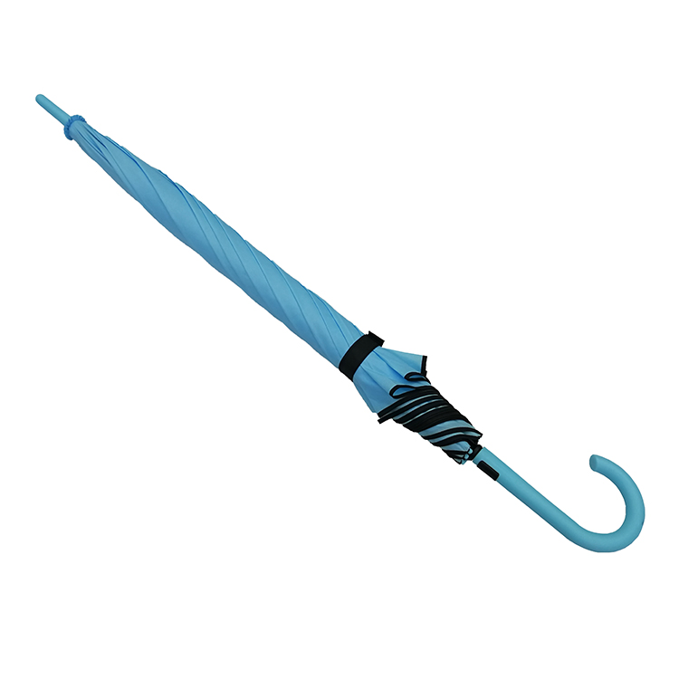 custom blue s23 auto open polyester advertising umbrellas with color handle