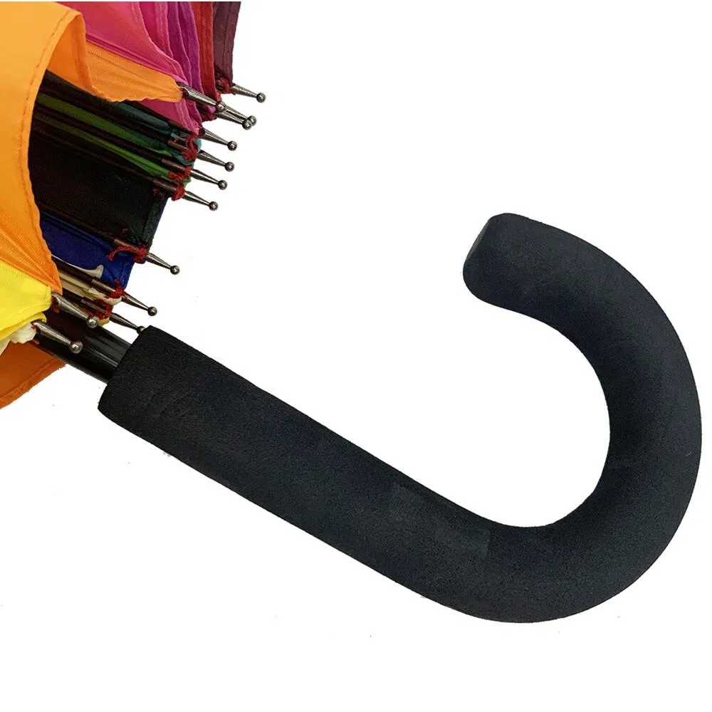 custom 25 inch 24 rib manual straight rainbow umbrella for outdoor use