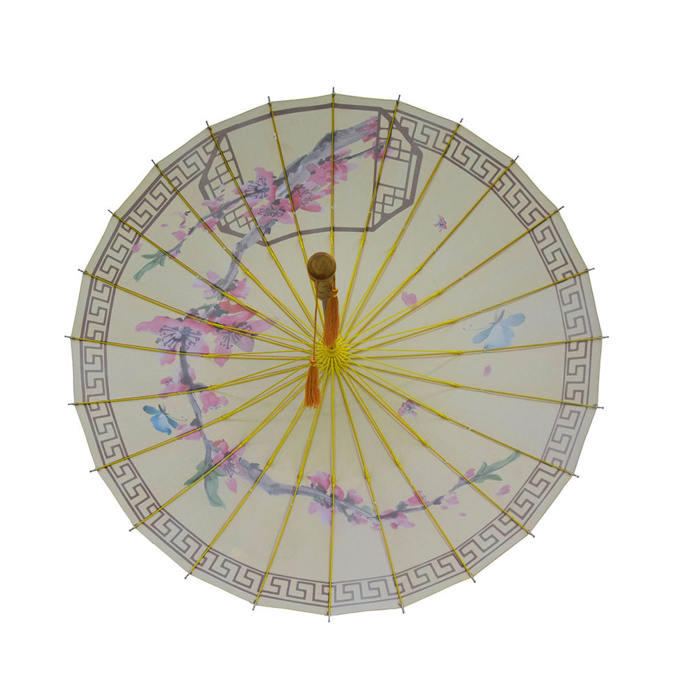 custom 24 rib digital print hand painted bamboo umbrella