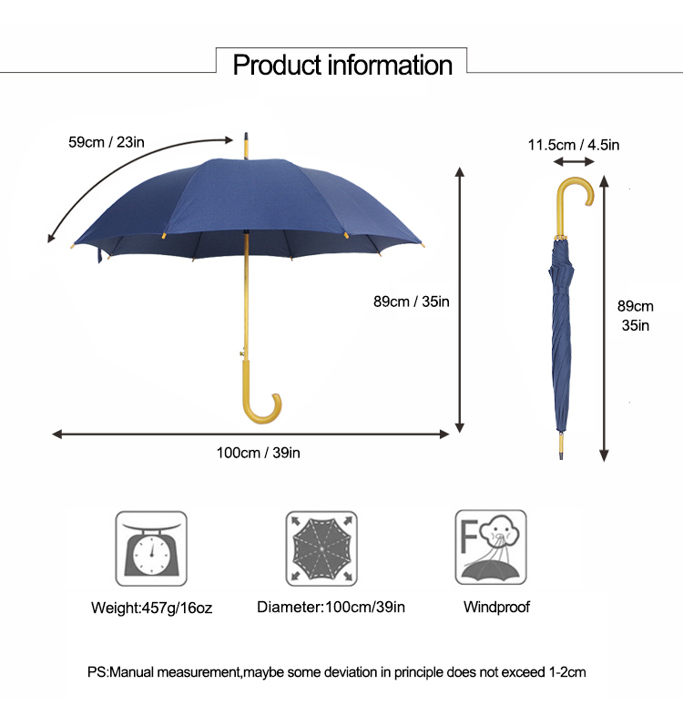 custom classic carve wooden handle camping umbrella