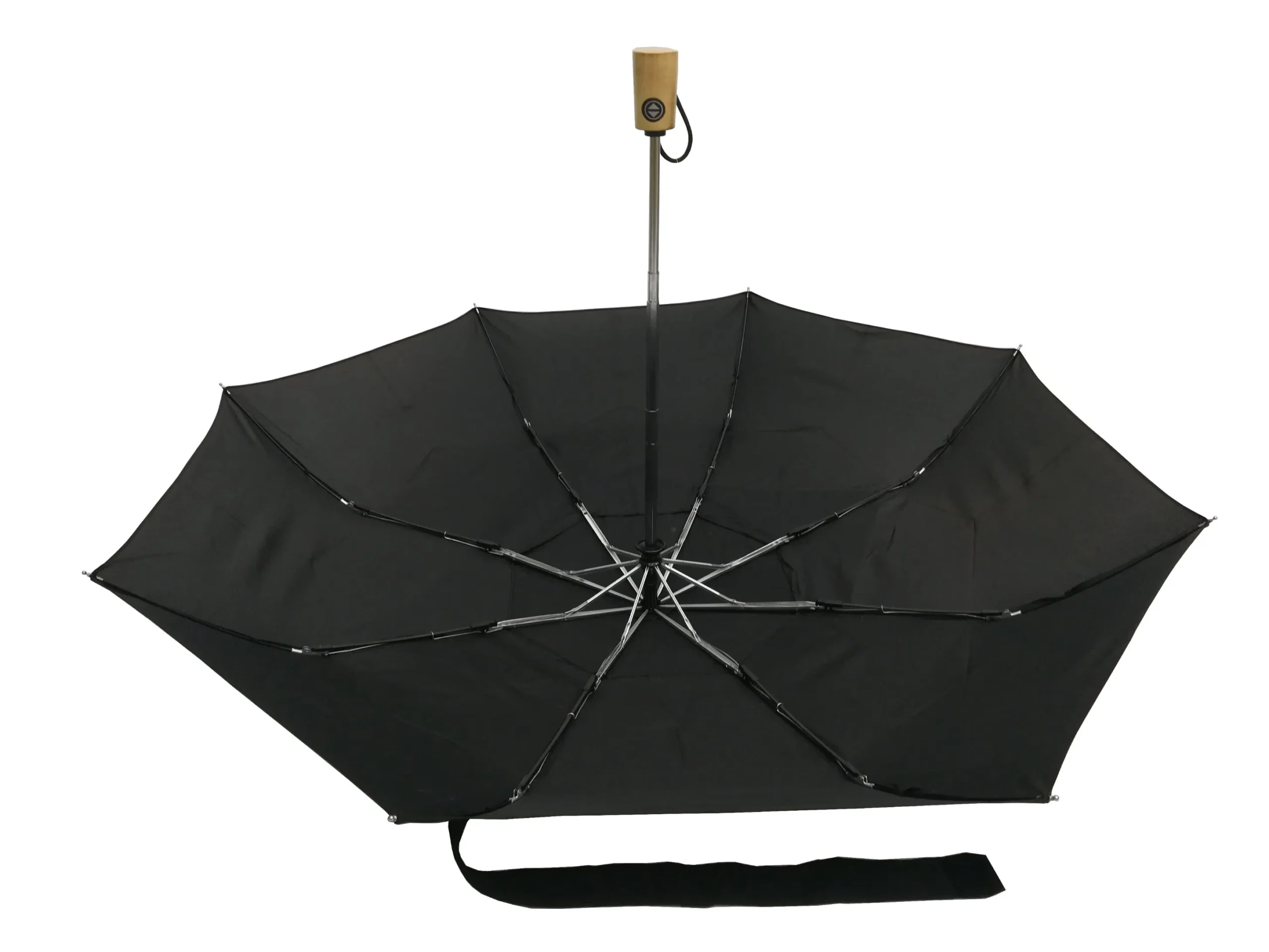custom double layer auto open 3 fold wooden handle umbrella