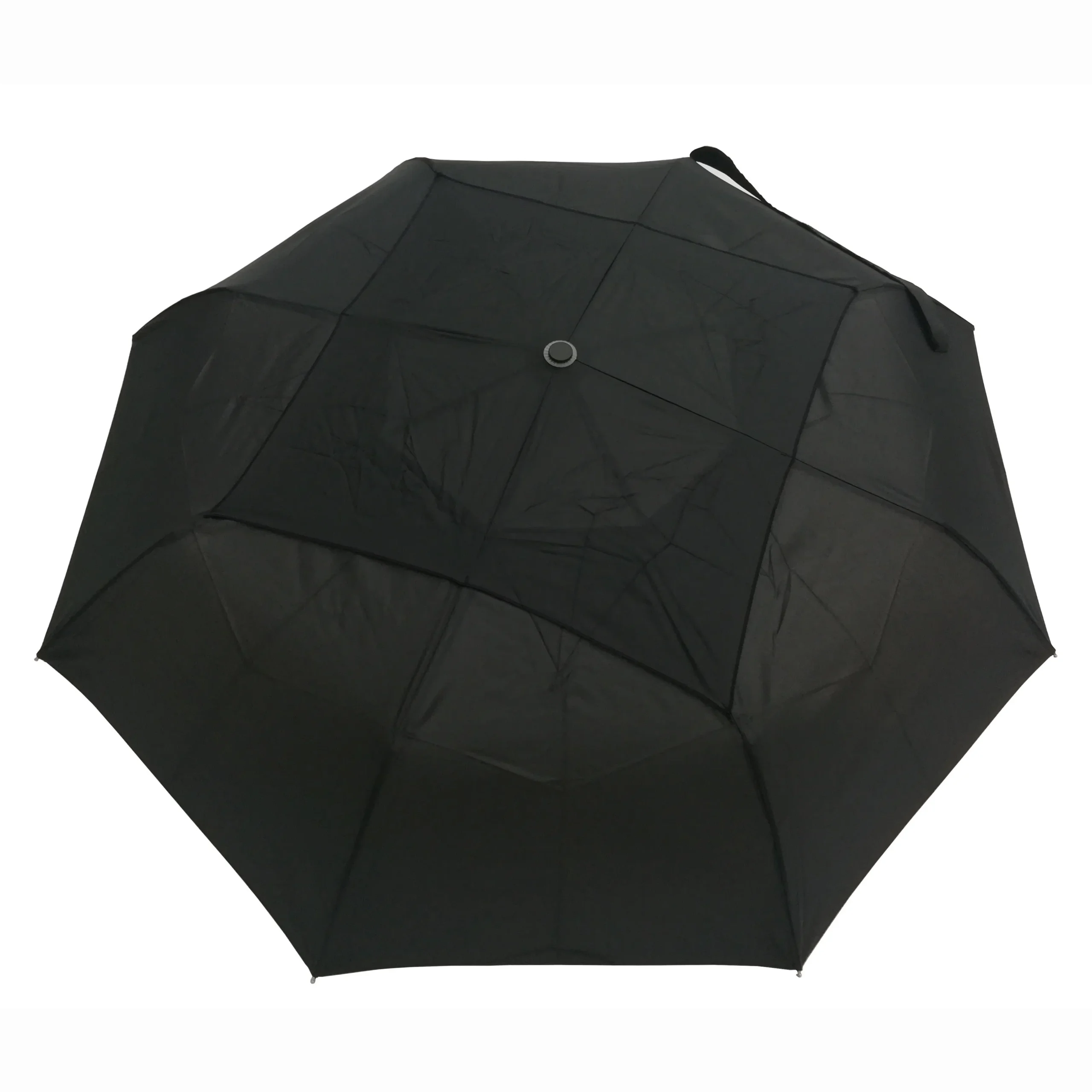 custom double layer auto open 3 fold wooden handle umbrella