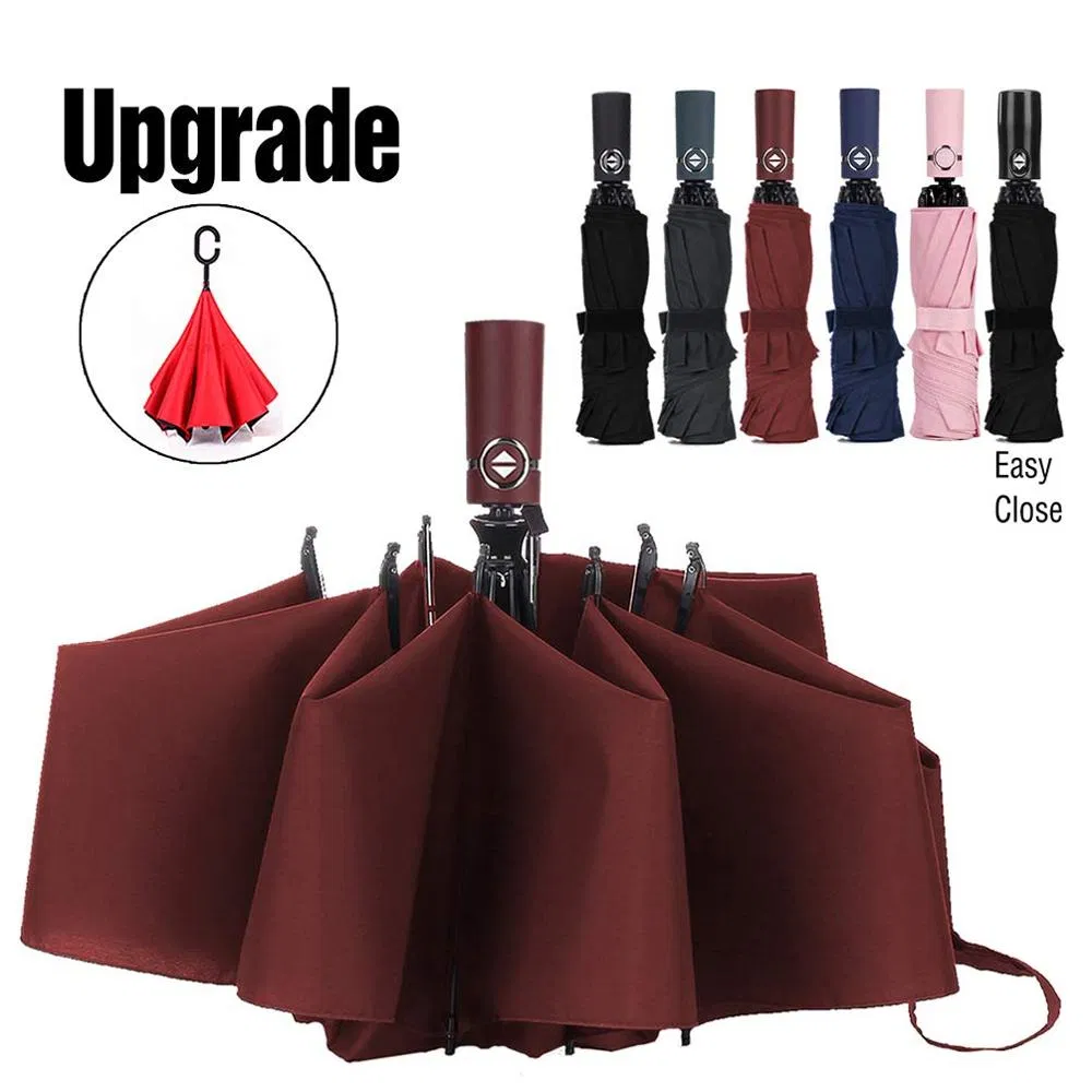 custom automatic reverse folding windproof umbrella for car