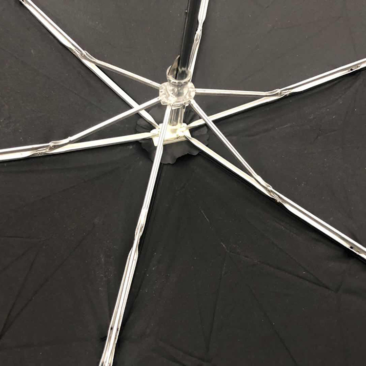 custom logo lightweight black square 3 fold aluminum umbrella