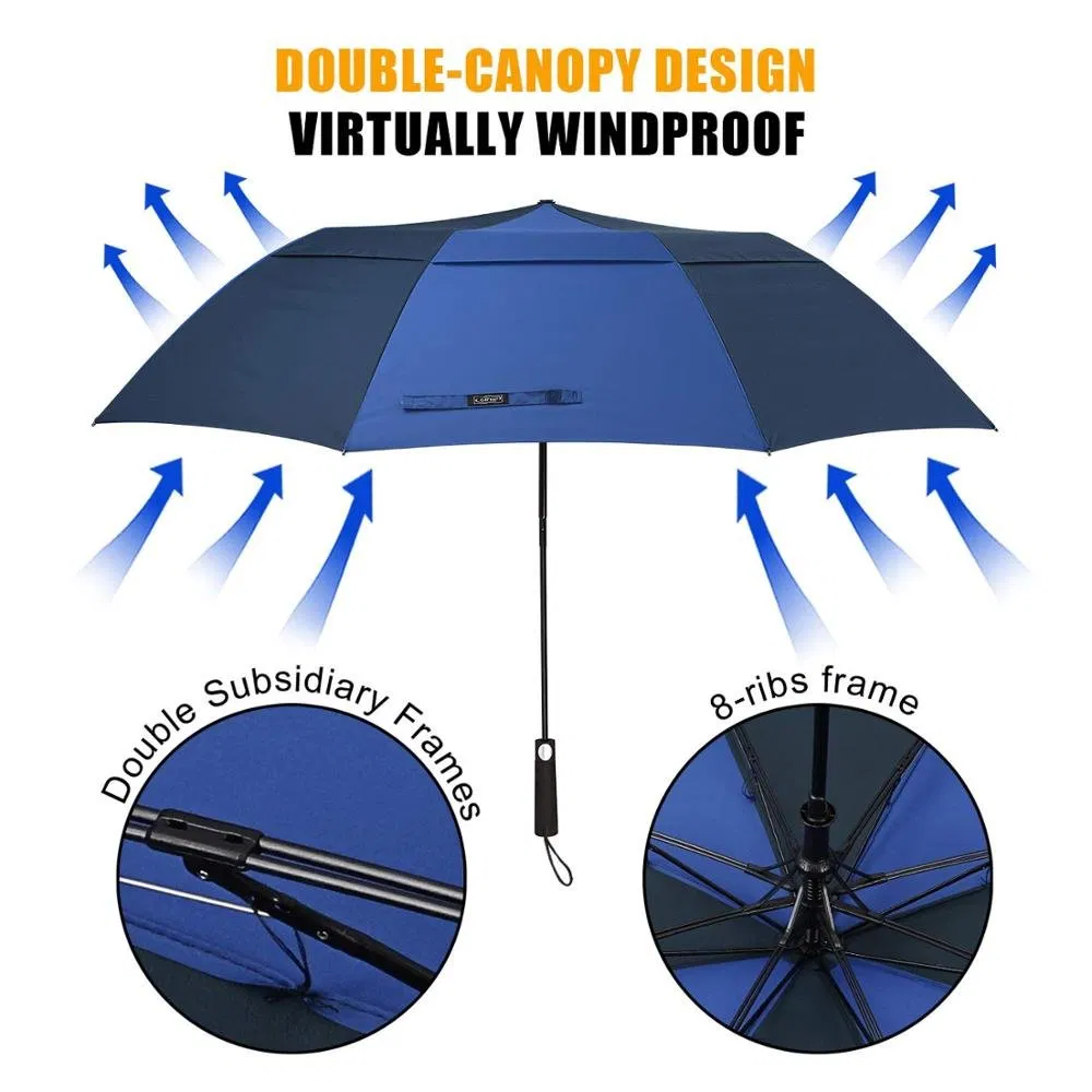 custom golf umbrellas: double layer logo printing & oversize design
