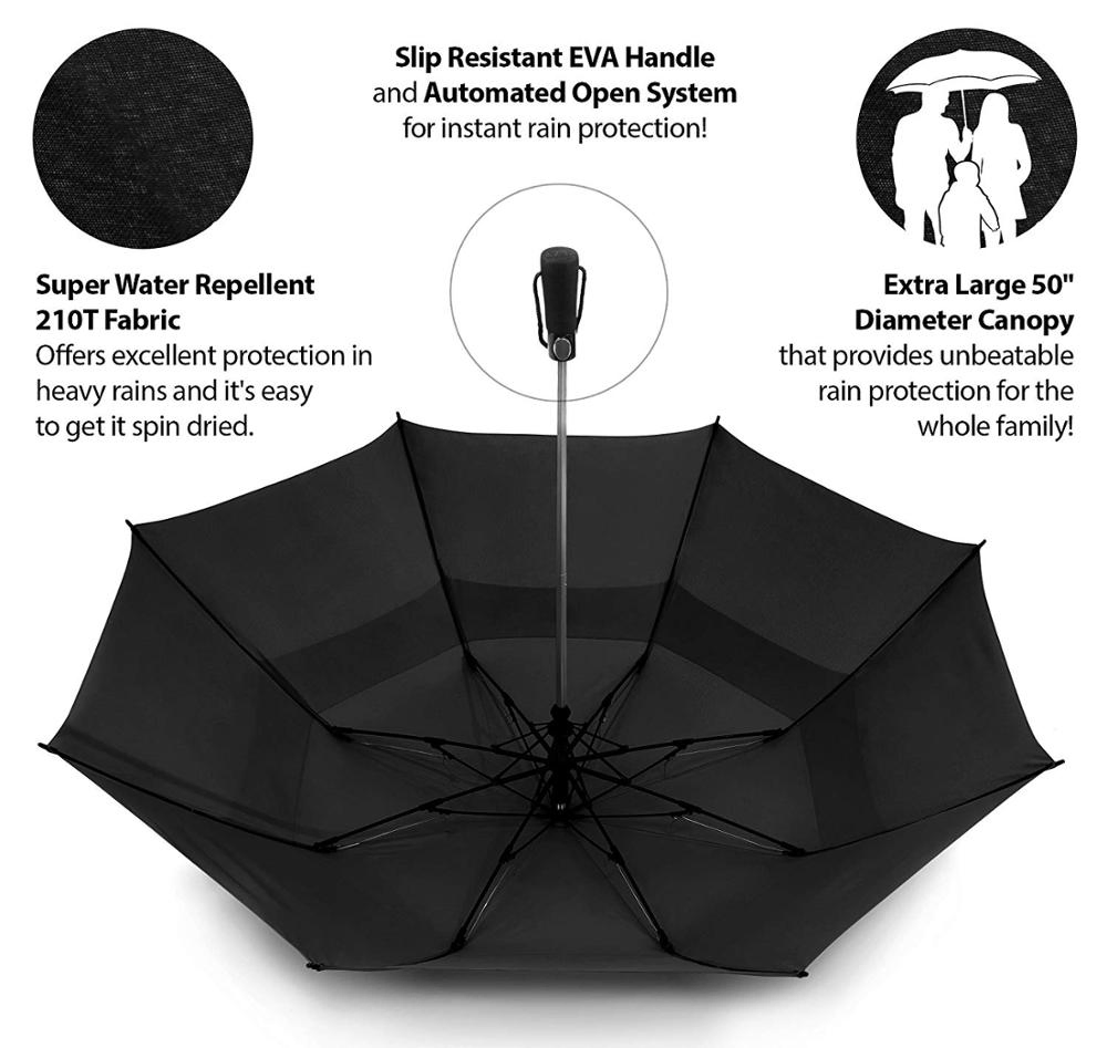 custom large 2 fold golf umbrella with logo printing