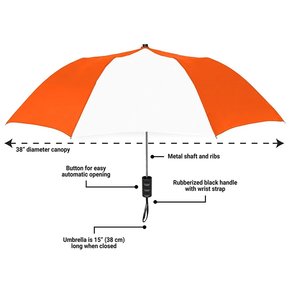 custom mixed color promotional automatic 2 fold umbrella factory china