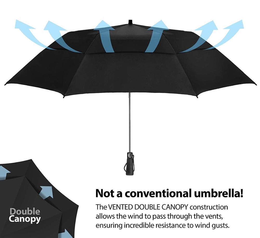 custom logo foldable golf umbrella windproof & vented