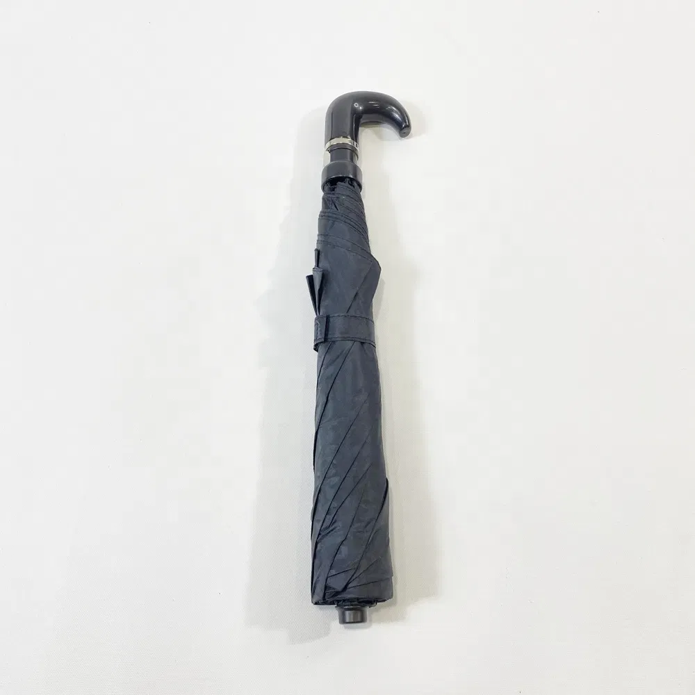 custom logo printed j shape handle folding umbrella