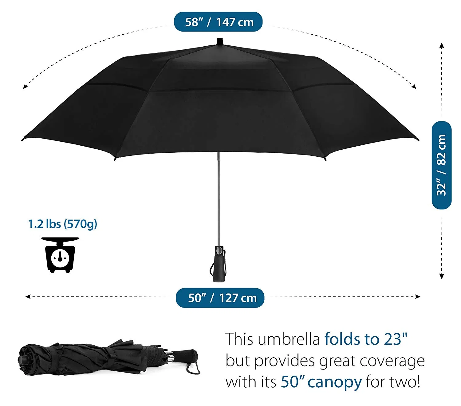 custom logo foldable golf umbrella windproof & vented