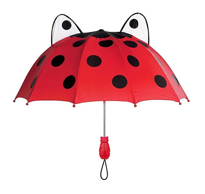 cartoon ladybug umbrella with animal handle for kids