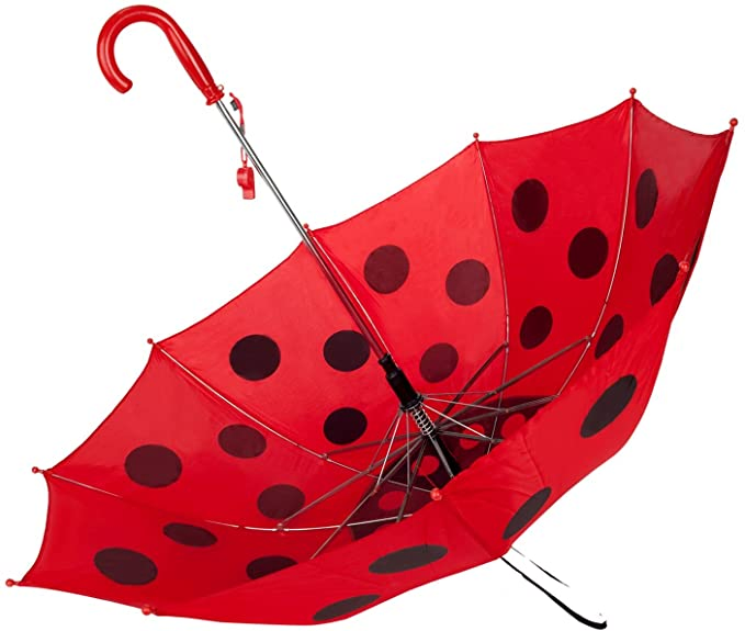 cartoon ladybug umbrella with animal handle for kids