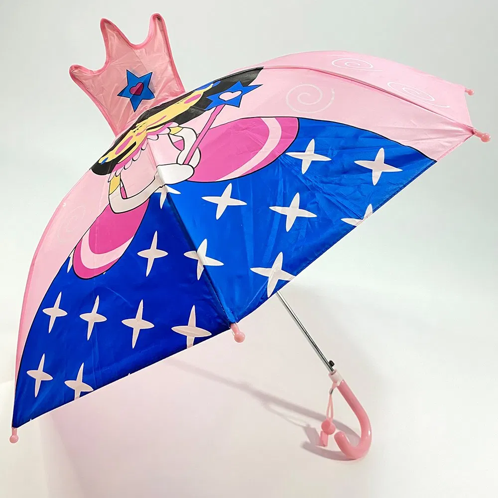 custom cartoon kids umbrellas: promotional, cute print, animal shape, safety manual open