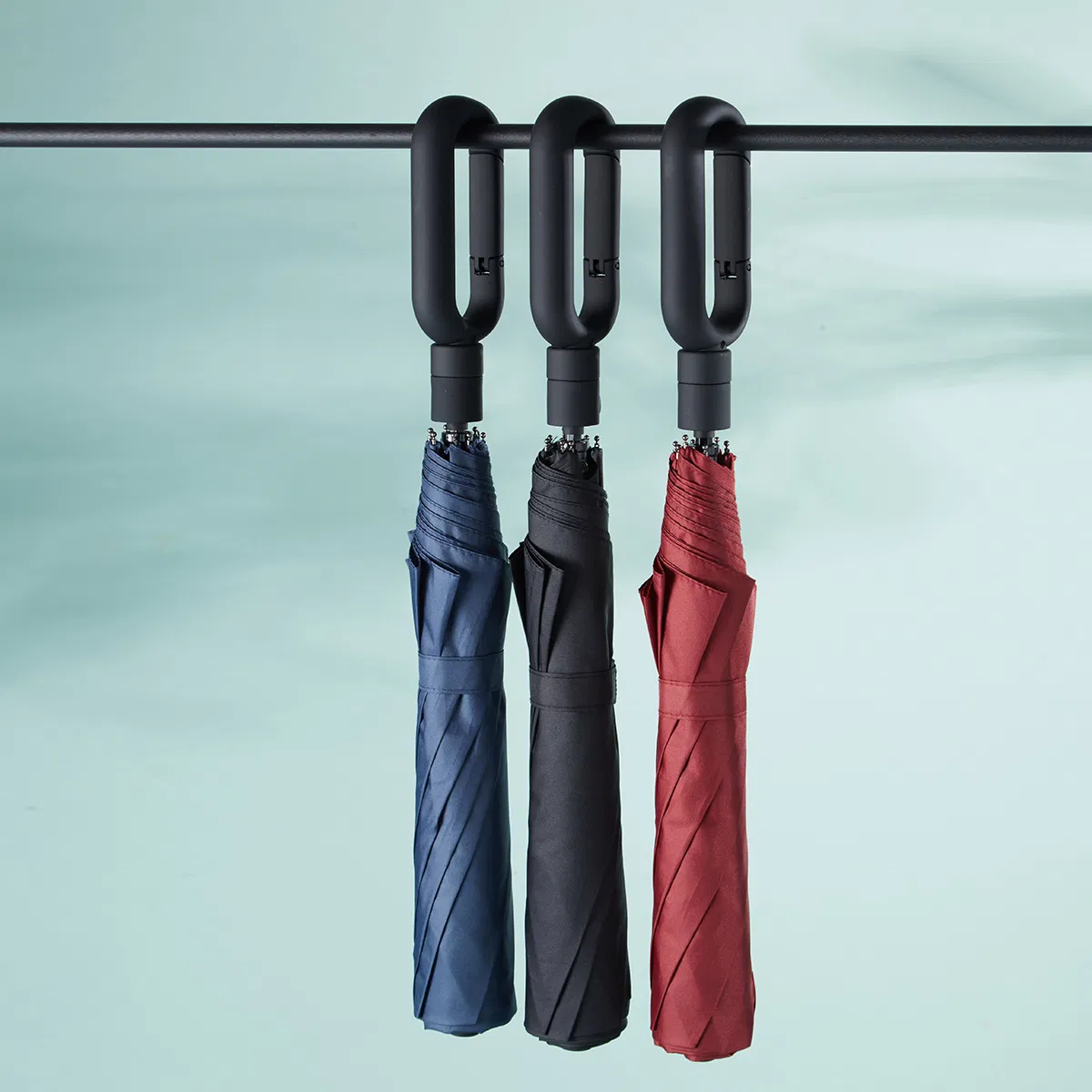 custom hands free automatic backpack clip on folding umbrella