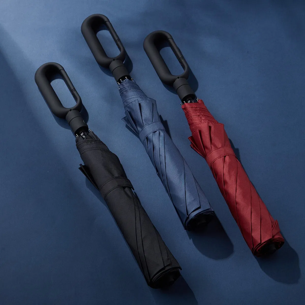custom hands free automatic backpack clip on folding umbrella