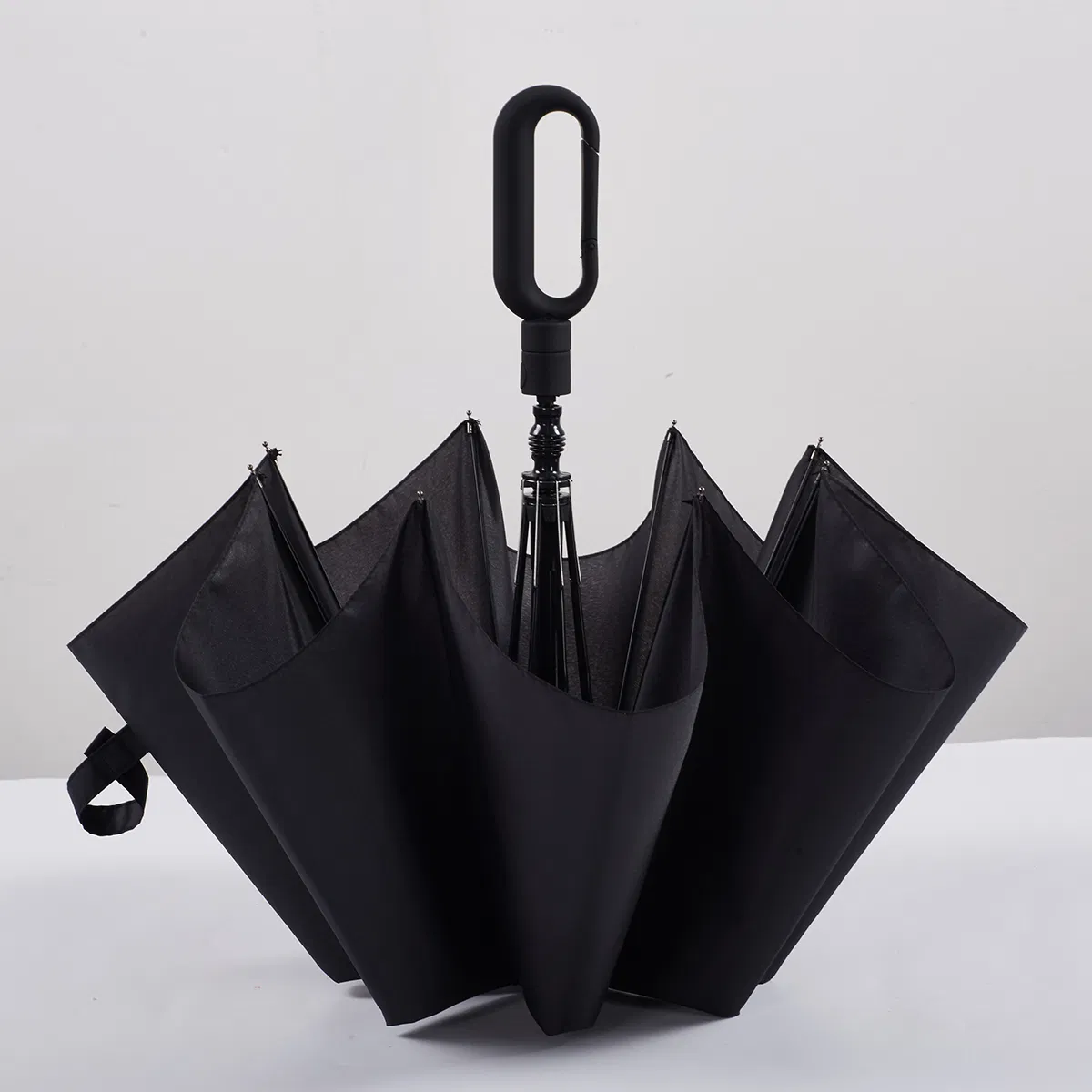 custom hands free automatic backpack clip on folding umbrella